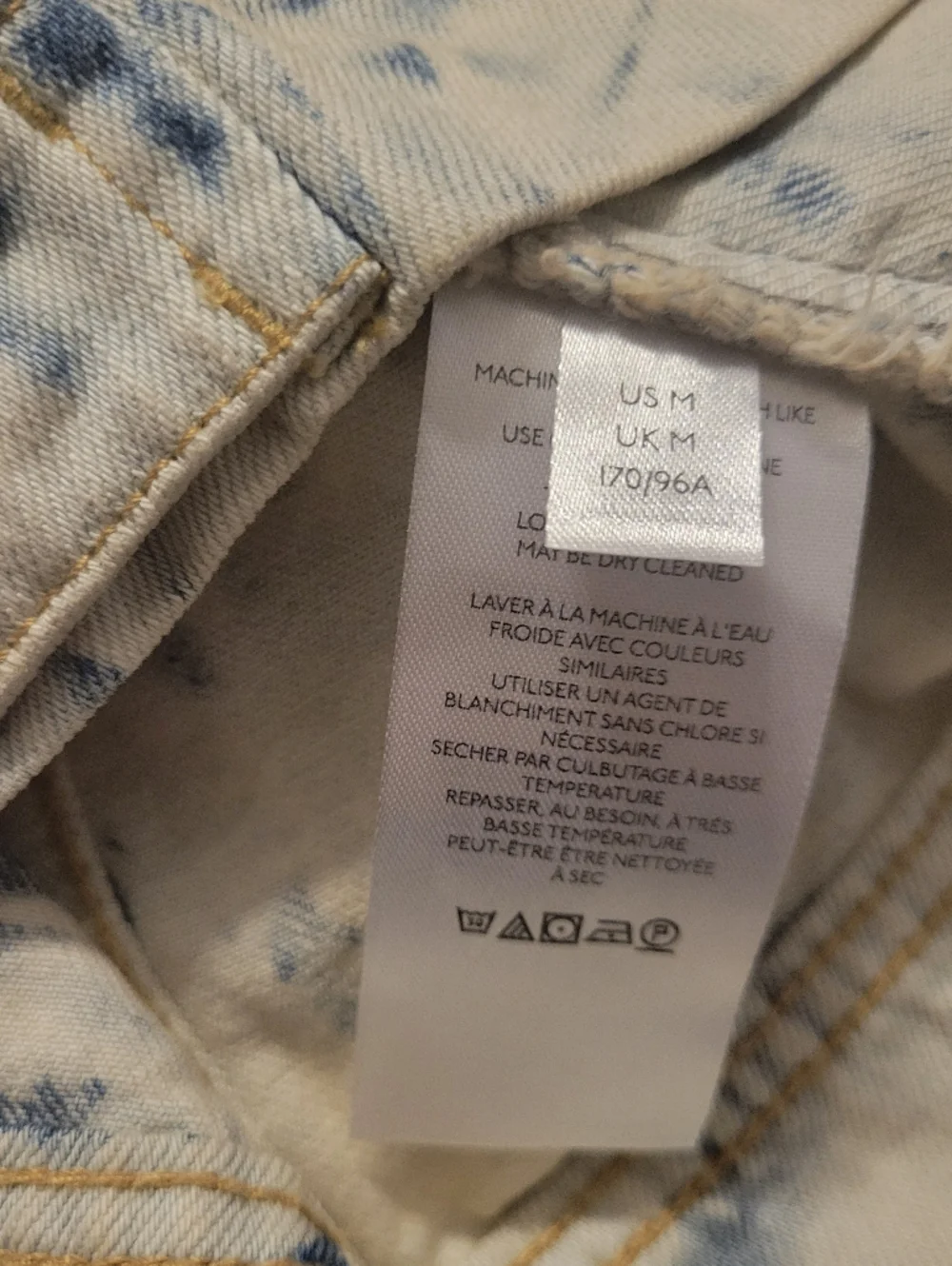 Free People Rumors Denim Jean Jacket- Jones Tie Dye Blue - Picture 11 of 13